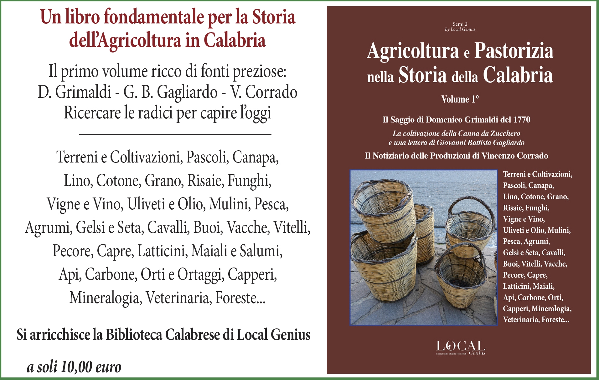 Storia dell’agricoltura in Calabria, edito un importantissimo nuovo volume nelle collane di Local Genius. Fonti molto preziose