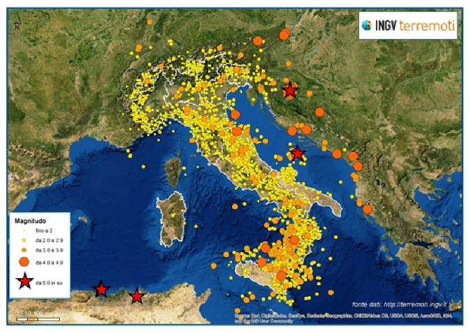 Terremoti in Italia, Ingv: nel 2021 il maggior numero in Sicilia, la Sardegna regione con il minor numero di scosse