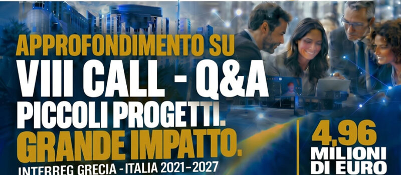Piccoli progetti, grande impatto: meeting alla Regione Calabria sull’ottava Call del Programma Interreg Italia-Grecia