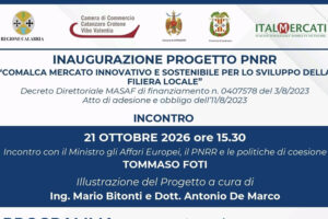Comalca mercato innovativo e sostenibile per lo sviluppo della filiera locale: importante convegno a Catanzaro con il Ministro Foti